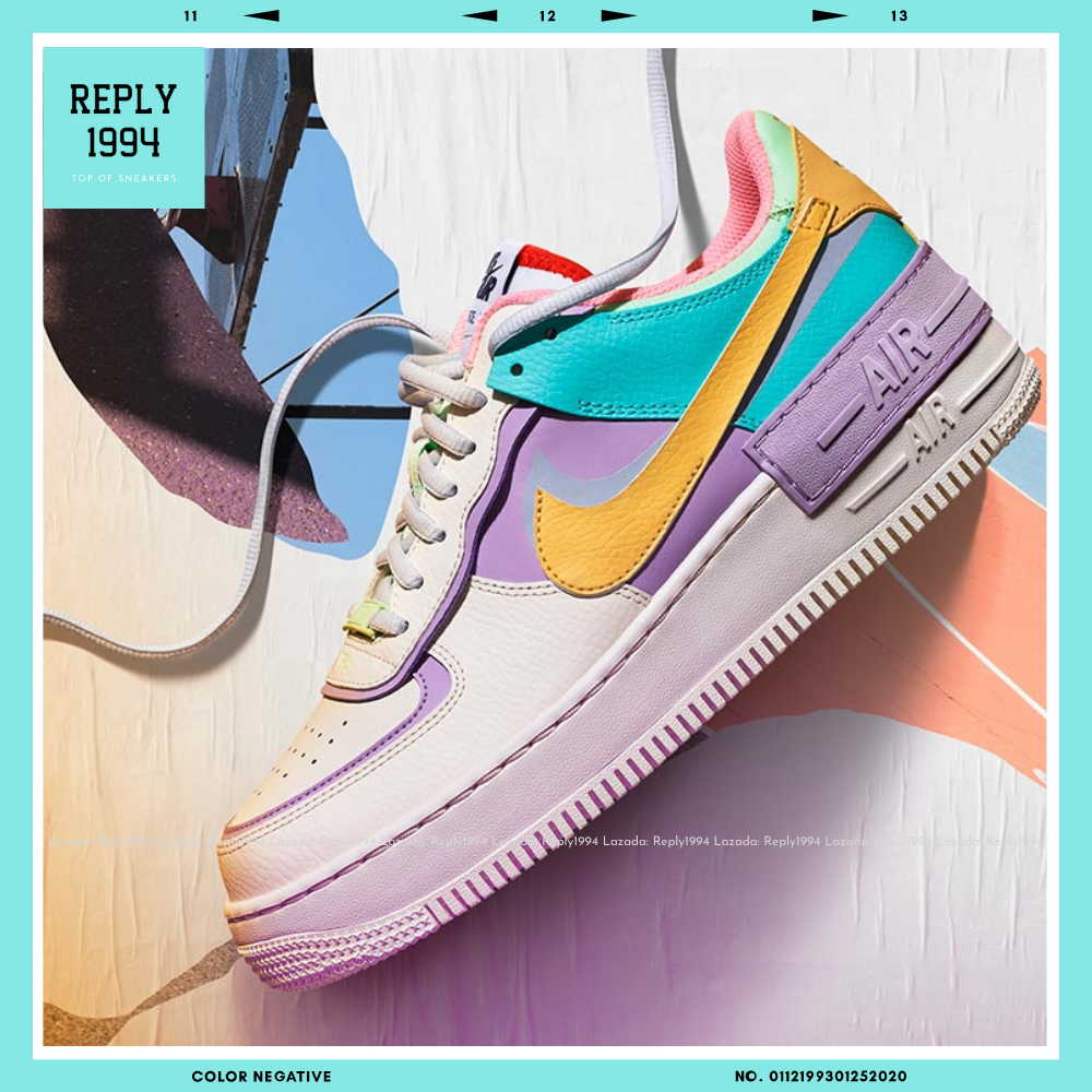 Giày Nữ Thể Thao Sneaker Air Force One Màu Xanh Hồng Cực Xinh