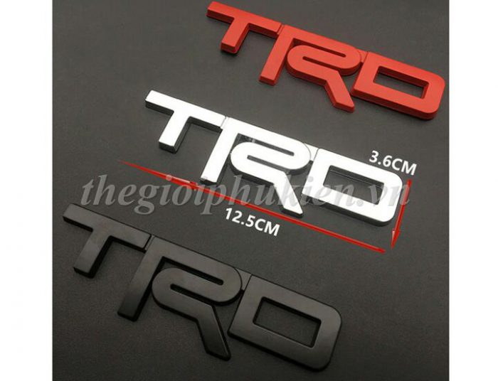 Logo chữ trd 3d nổi dán trang trí ô tô, xe hơi