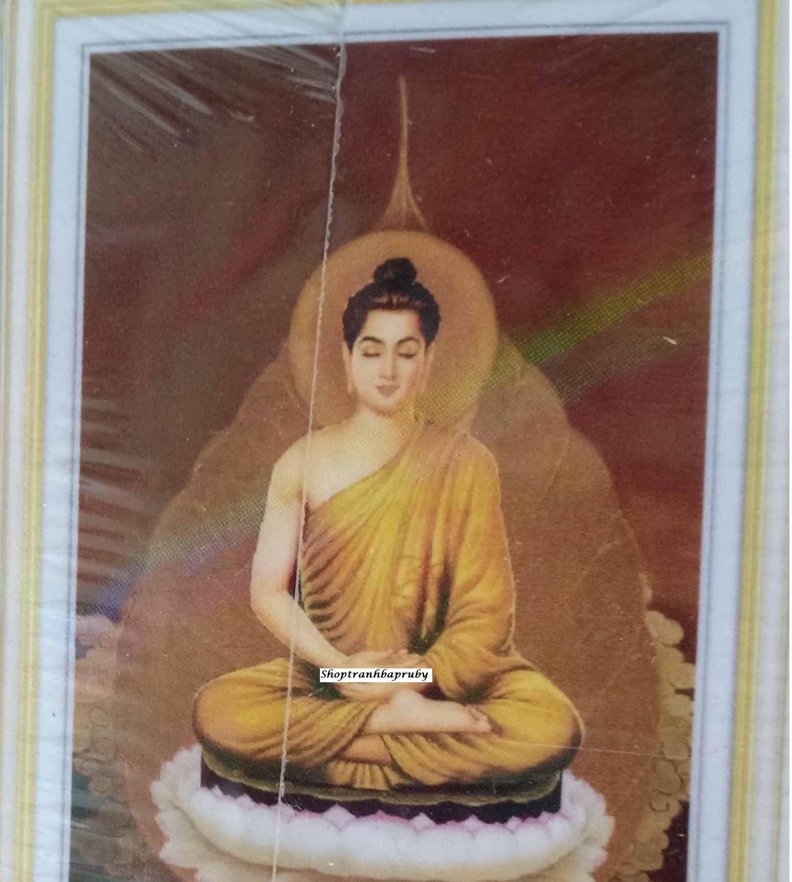 Tranh đính đá phật tọa sen dd9462 kích thước 50 x 70 cm