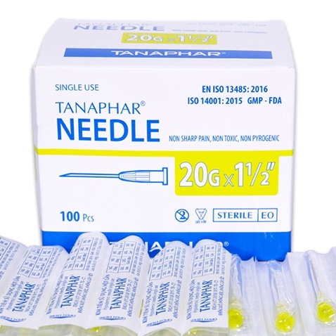 Hộp 100 Kim tiêm Tanaphar các số (18G, 20G, 23G, 25G)