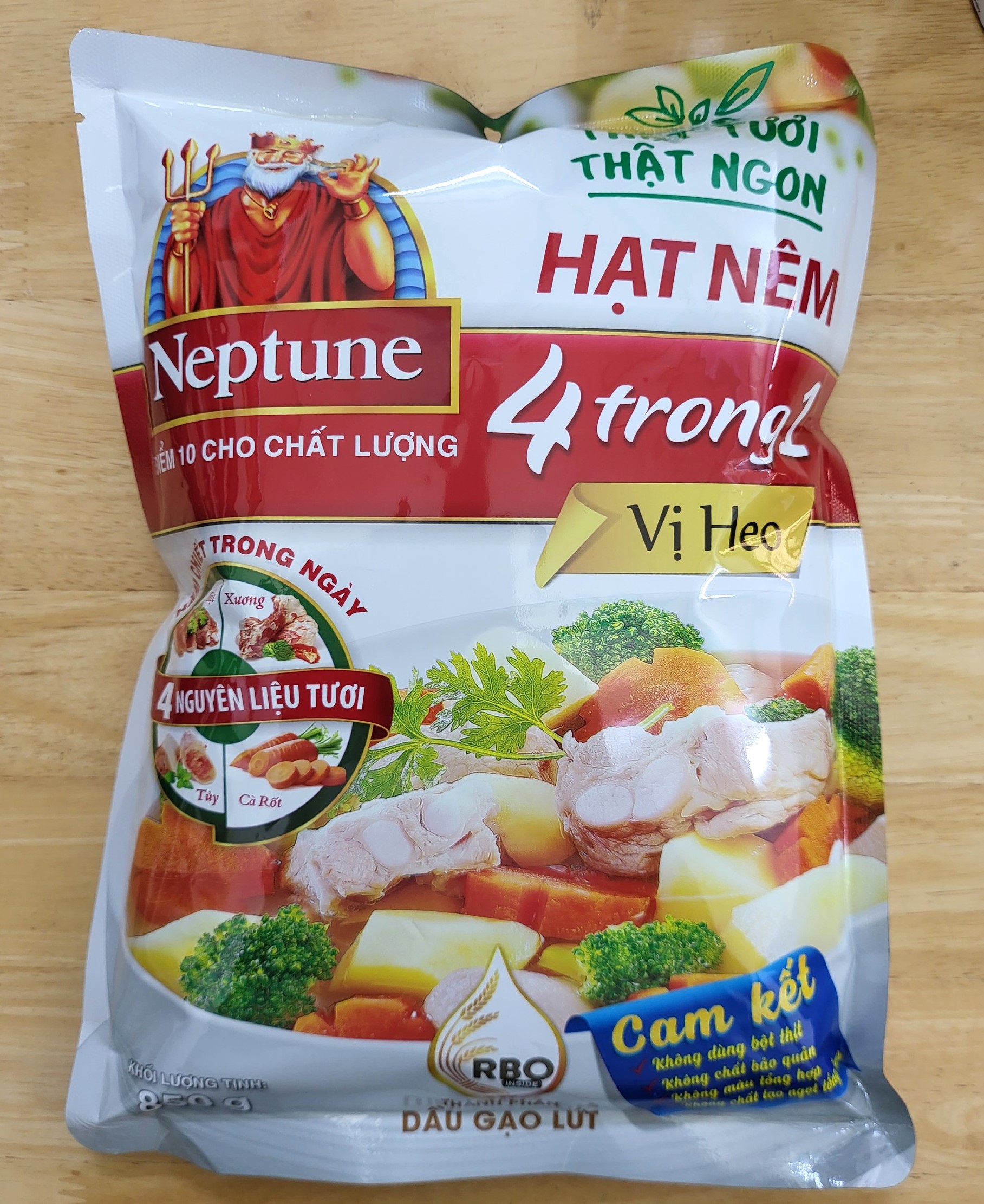 Neptune / đỏ - gói 850g - hạt nêm 4 trong 1 vị heo pork seasoning