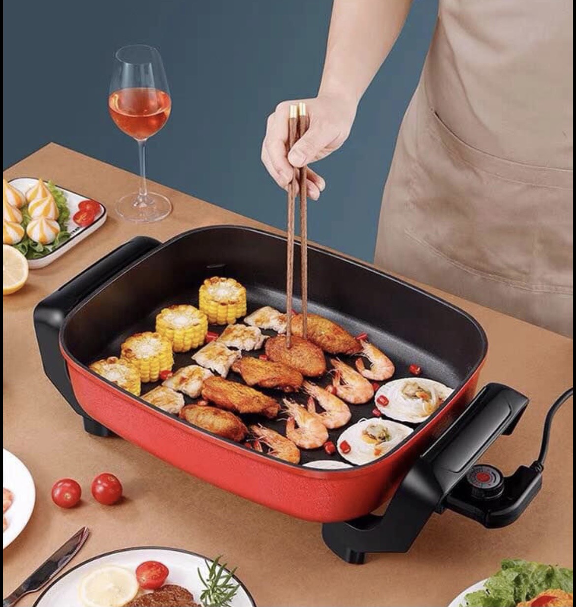CHẢO LẨU ĐIỆN VUÔNG ĐA NĂNG 32 CM
