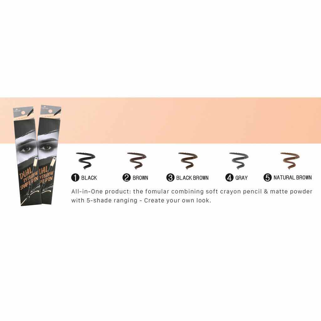 CHÌ KẺ CHÂN MÀY 3 ĐẦU VACOSI DUAL EYESHADOW SHAPE PEN