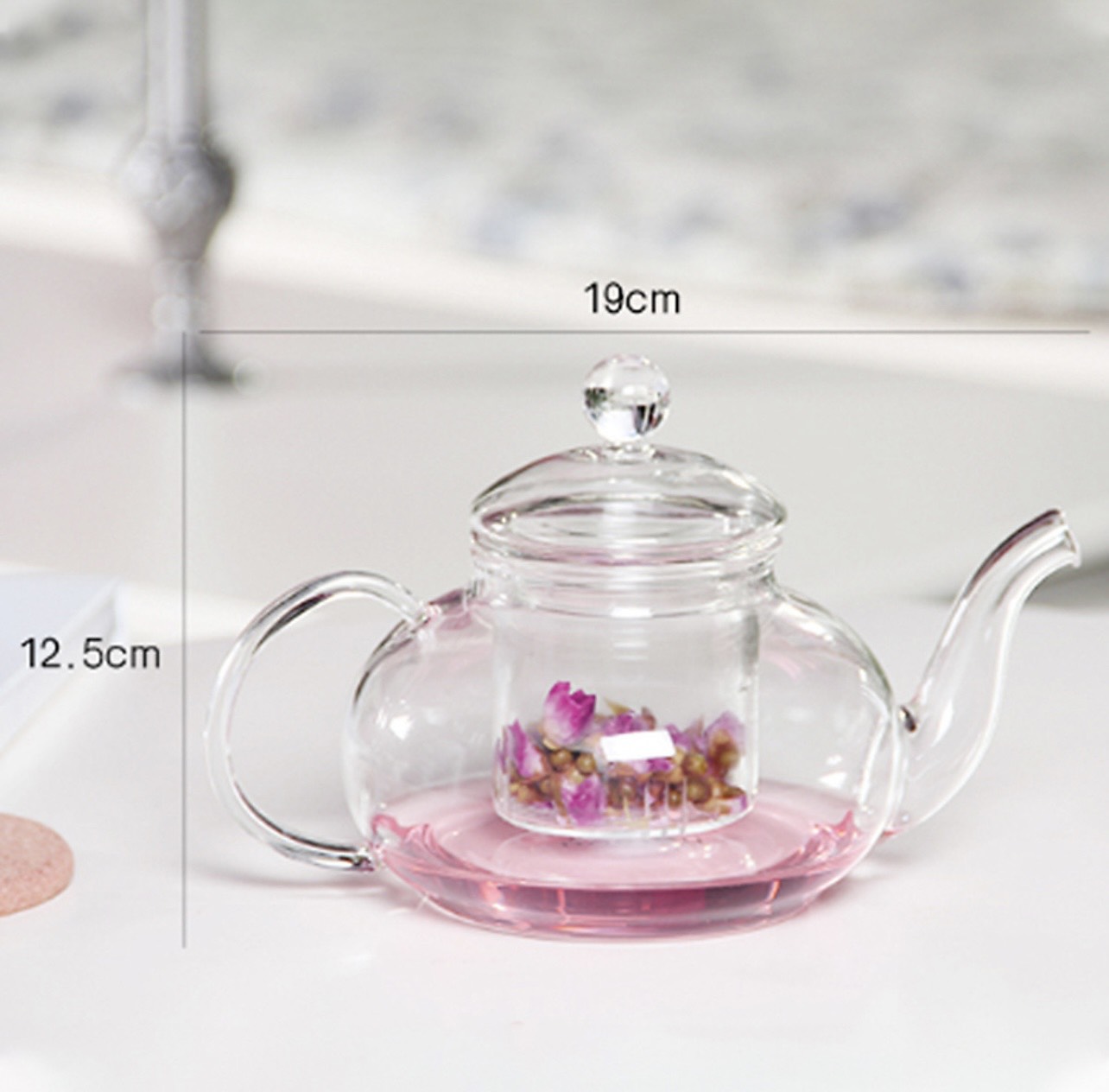 Ấm pha trà thủy tinh có lõi lọc