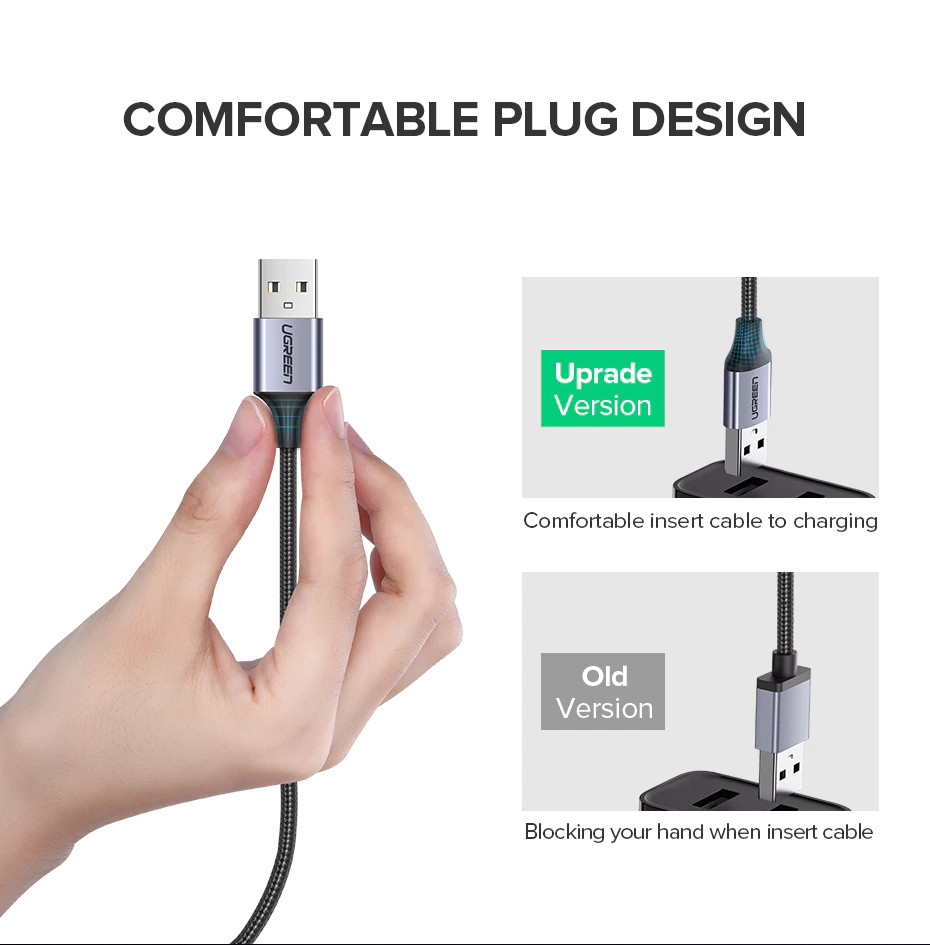 Cáp sạc USB 2.0 A sang Micro Ugreen US290 | Sạc nhanh cho Samsung Xiaomi HTC | Vỏ sợi siêu bền | Bảo Hành 1 đổi 1 18 tháng | 60144 60145 60146 60147 60148 60403 60151 60152 60153 60149 60150 60404
