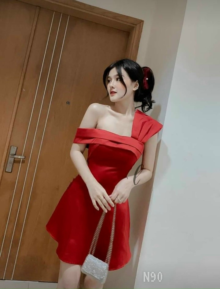 Đầm bèo lệch vai-ZU#damnu
