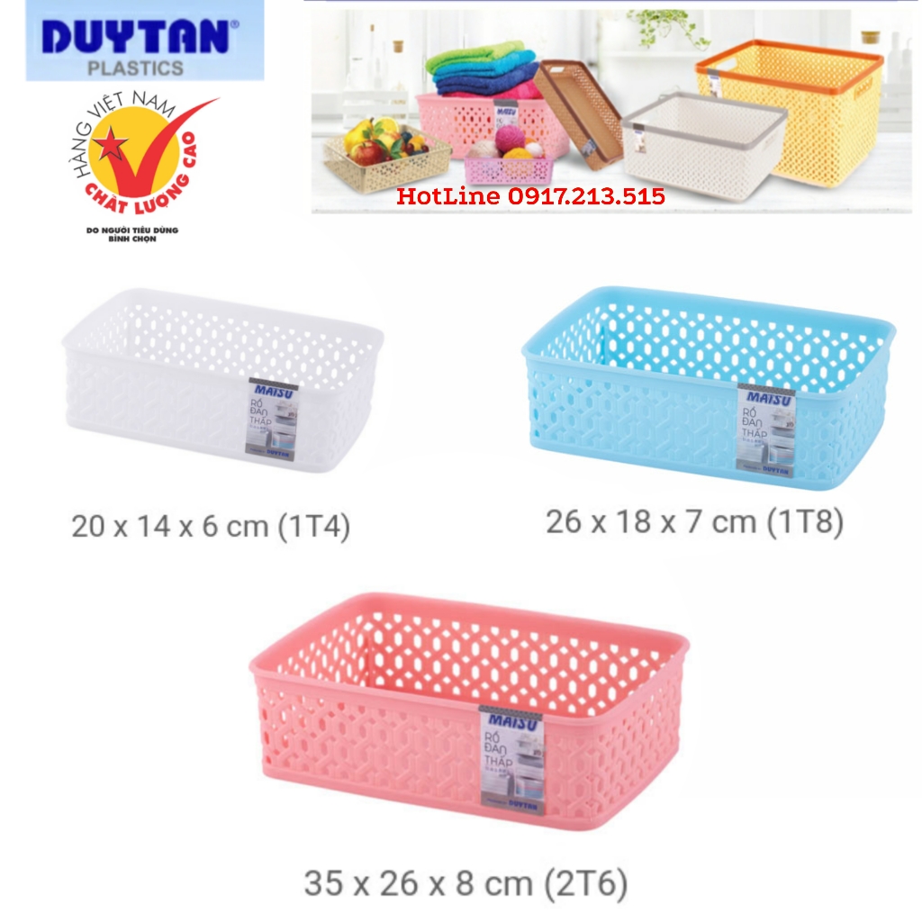 [HCM]RỔ NHỰA ĐAN THẤP DUY TÂN - Đủ Size (1T4 1T8 2T6)