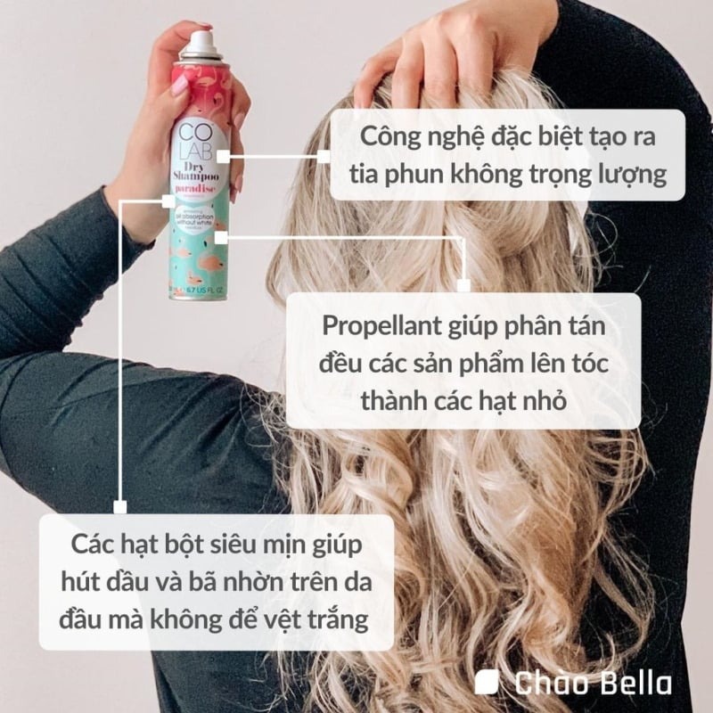 Dầu Gội Khô Colab Dry Shampo 200ml