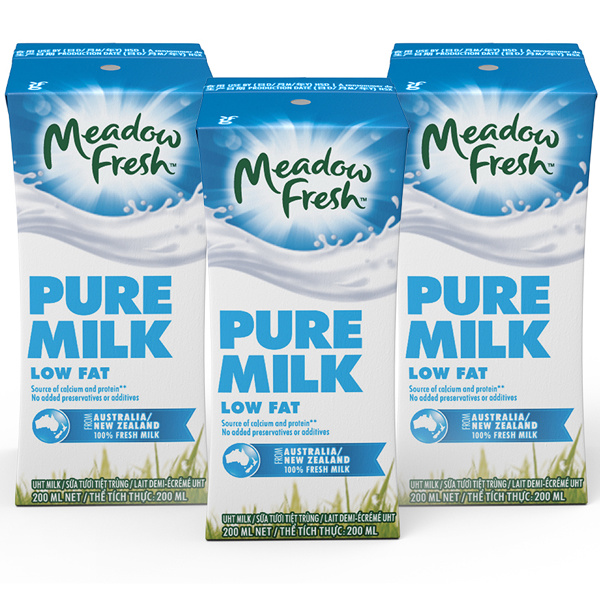 [1 Hộp ] Sữa Tươi Ít Béo Meadow Fresh 200ml - Sữa Tươi Nhập Úc