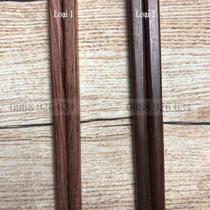 Đũa ăn cơm - Bộ 10 đôi đũa gỗ cẩm CAO CẤP - Đũa gỗ chống mốc