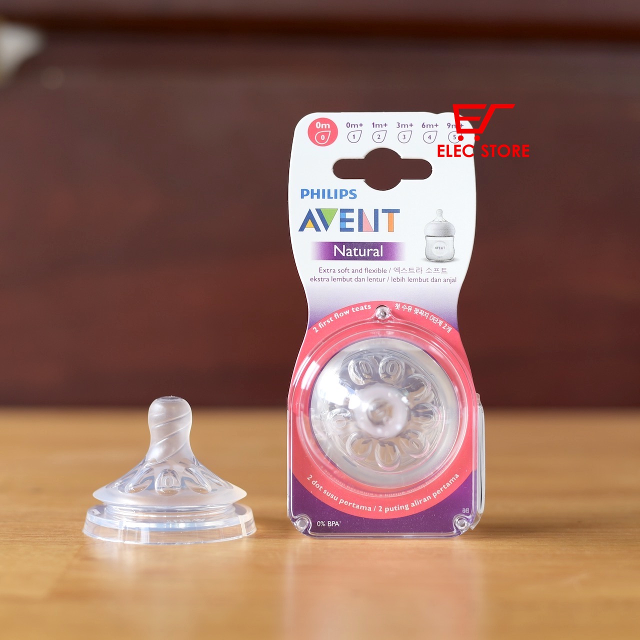 Núm ti thay bình sữa Philips AVENT Natural số 0 [cho bé sơ sinh]