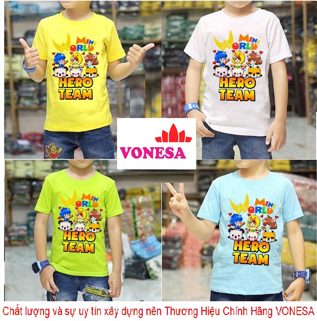[HCM](4 MÀU HOT) Áo Hero Team V2 Đẹp - Áo thun Mini World Hero Team Mẫu Mới MC3 | VONESA