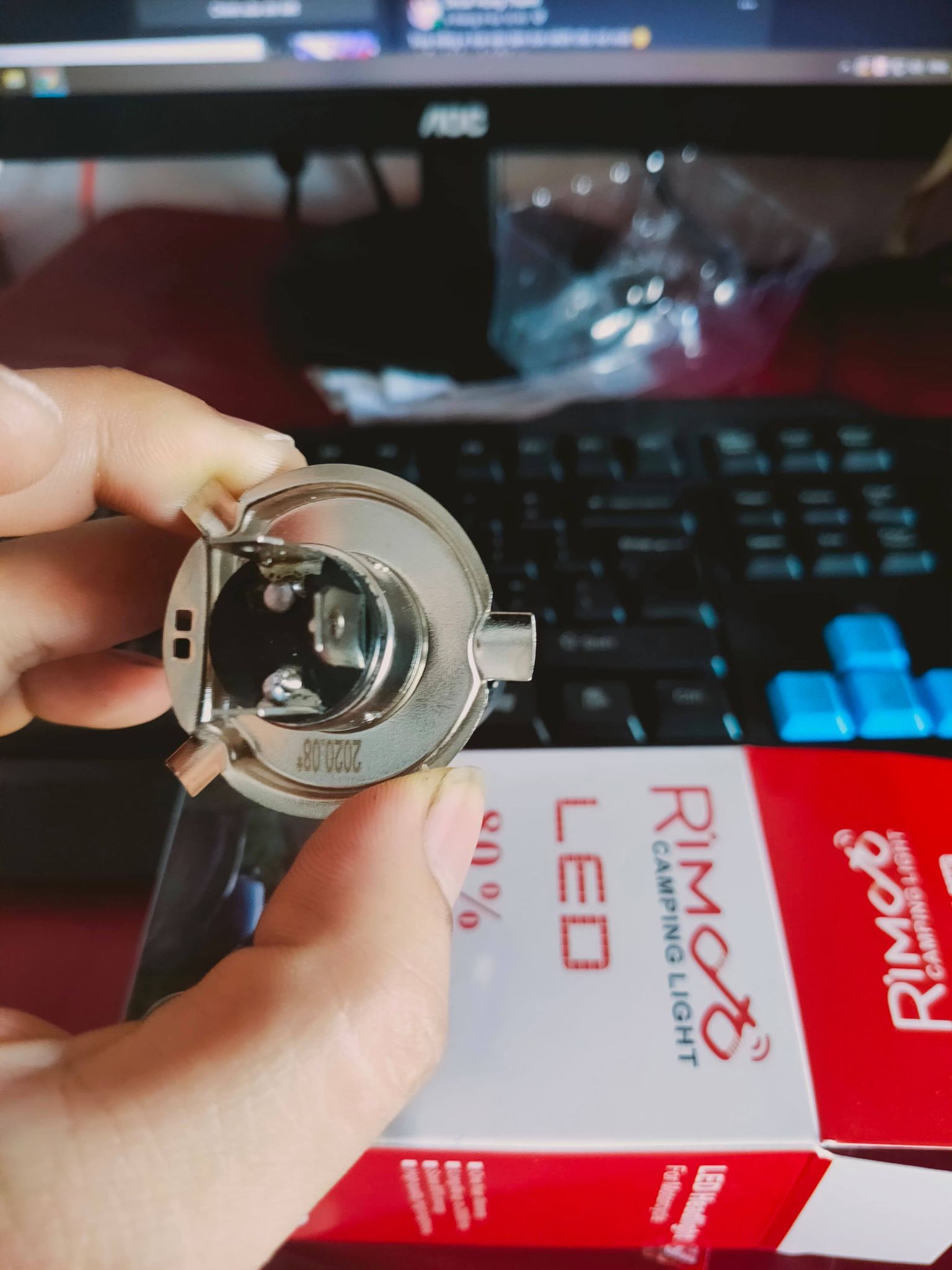 Bi cầu mini đèn led H4 cos vàng pha trắng chuẩn