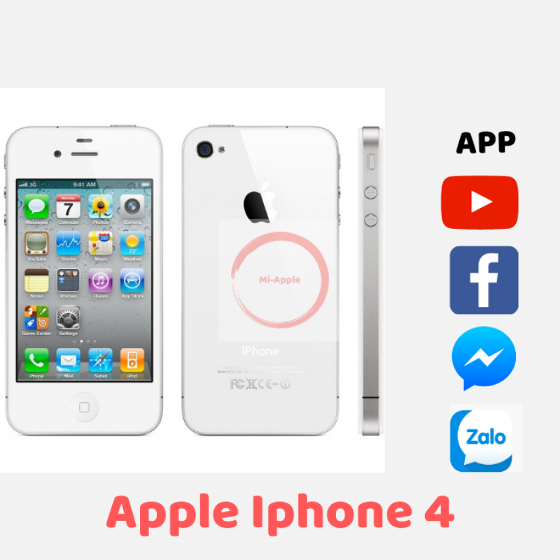 Điện thoại iPhone 4 Quốc tế lắp sim dùng luôn Bảo hành 3 tháng 1 đổi 1 tại nhà trong