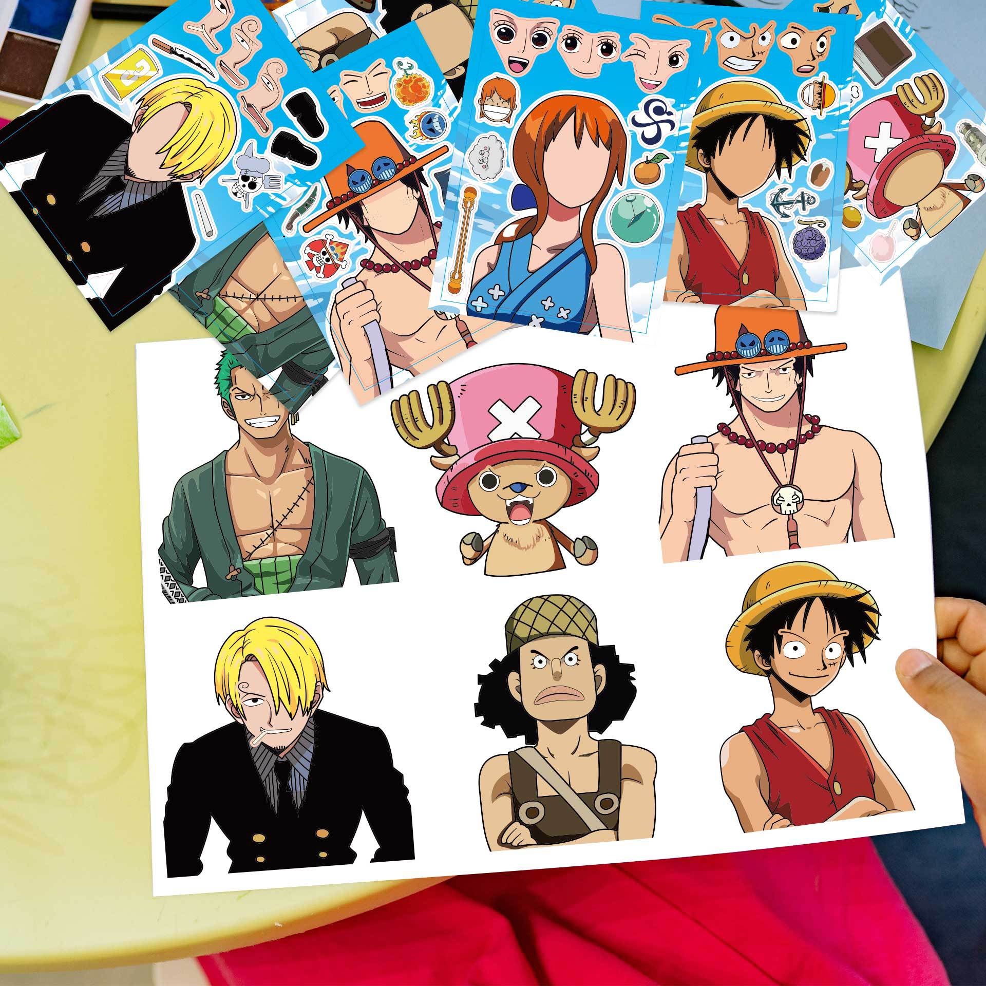 Bộ 8 tấm Hình dán sáng tạo cho bé - One Piece