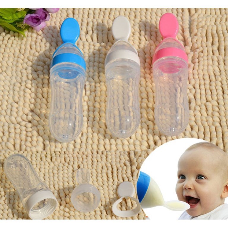 Bình Thìa Silicon Ăn Dặm, Bón Sữa An Toàn Cho Bé