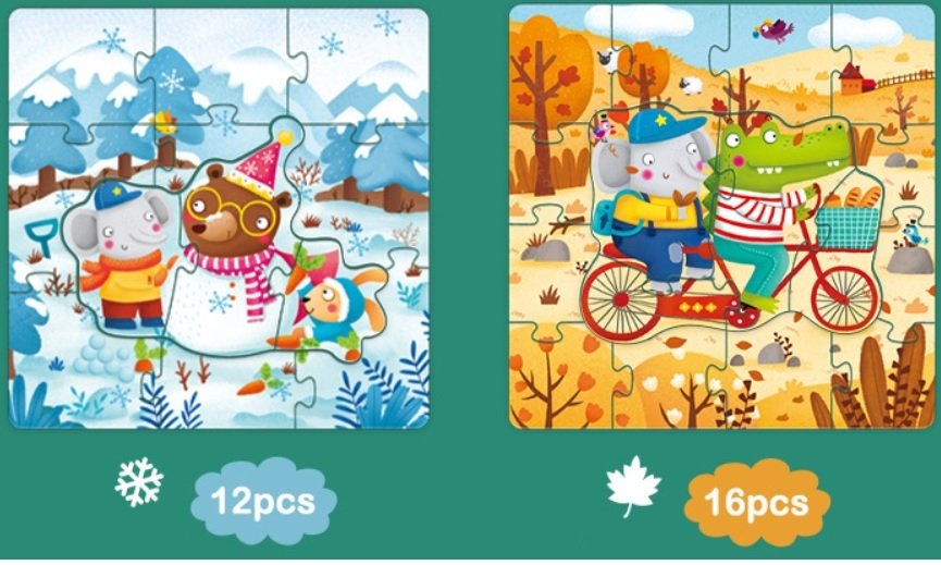 BỘ XẾP HÌNH 4 IN 1 PUZZLE - MIDEER