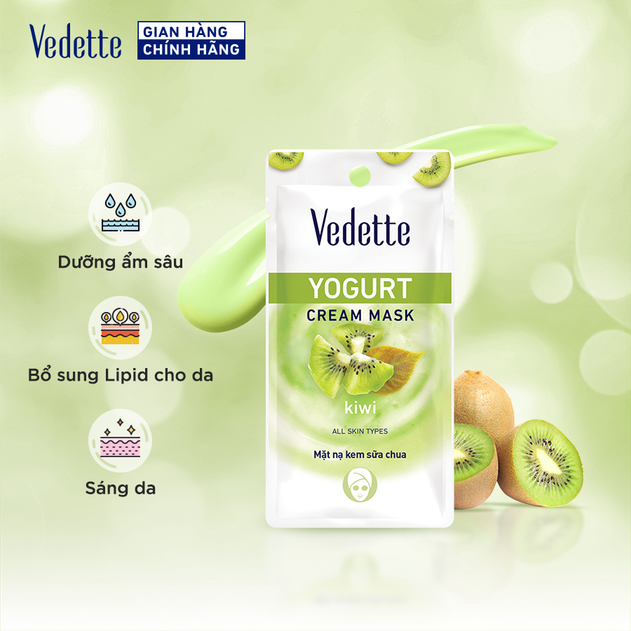 Mặt nạ kem sữa chua Kiwi Vedette 10ml *DƯỠNG ẨM VÀ SÁNG DA* (TPM045)