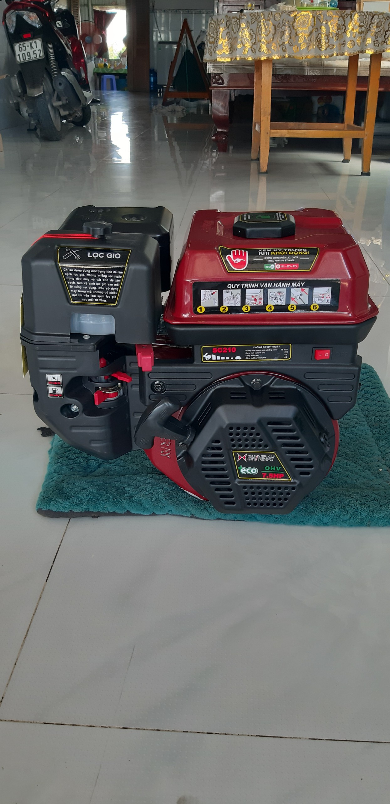 Máy shineray 7.5 hp cốt xéo loại tốt.
