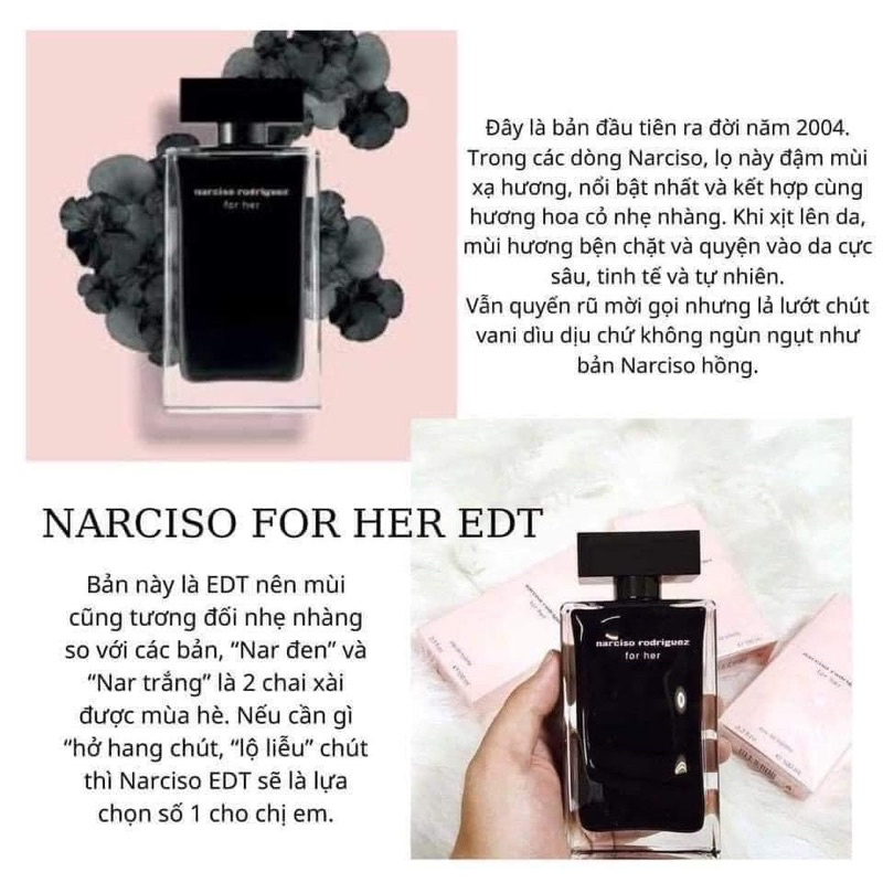 Nước hoa nữ Narciso For Her EDT ( Nar Đen ) 10ml
