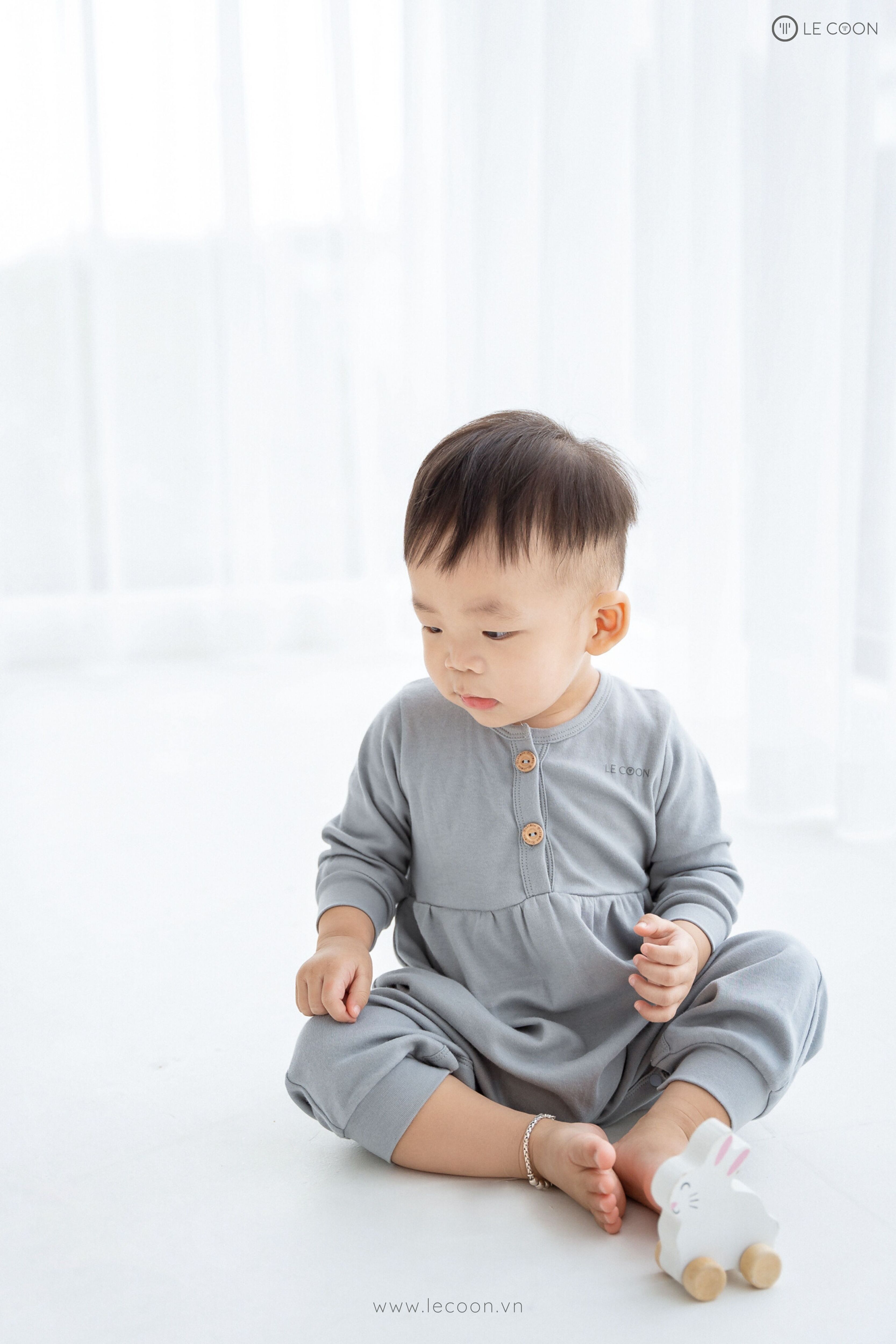 LE COON | Bodysuit Dài Bí Ngô | 3 tháng-2 tuổi