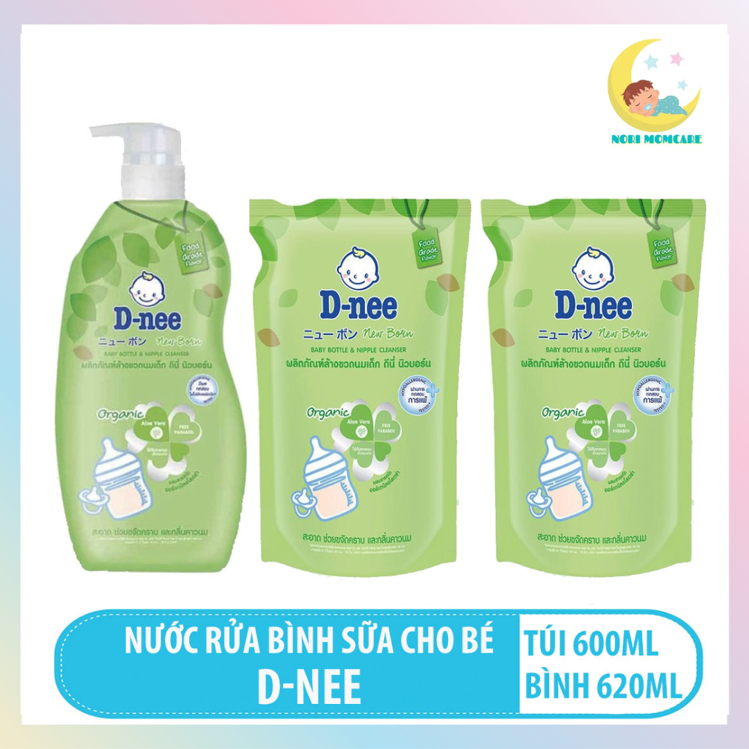 [ MẪU MỚI] Nước rửa bình sữa Dnee Organic Túi 600ml, Chai 620ml Thái Lan