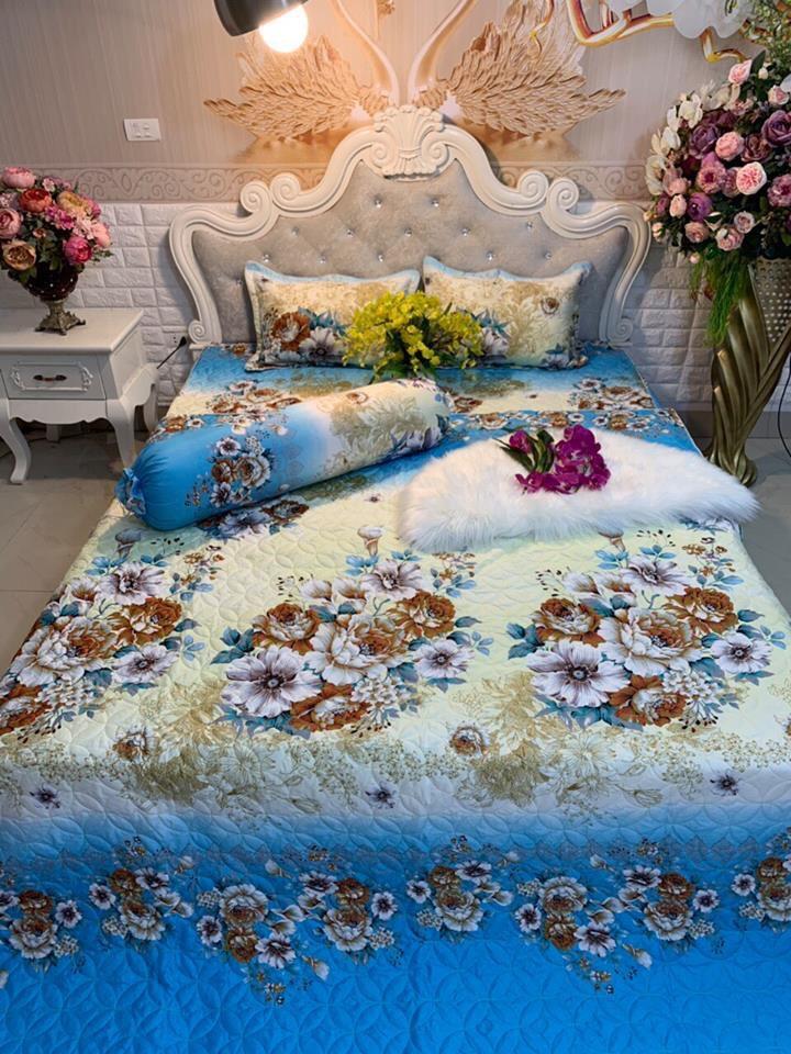 BỘ CHĂN RA POLY 5 MÓN - NGUYÊN SET ( 1 Drap + 2 Vỏ Gối Nằm + 1 Chăn Hè + 1 Vỏ Gối Ôm )