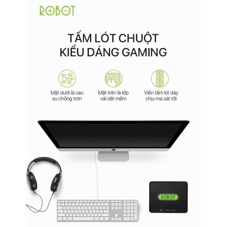 Hot Deals - BẢO HÀNH 12 THÁNG CHÍNH HÃNG - LỖI ĐỔI MỚI - Tấm Lót Chuột/Bàn Di Chuột Kiểu Dáng Gaming ROBOT RP01 Black