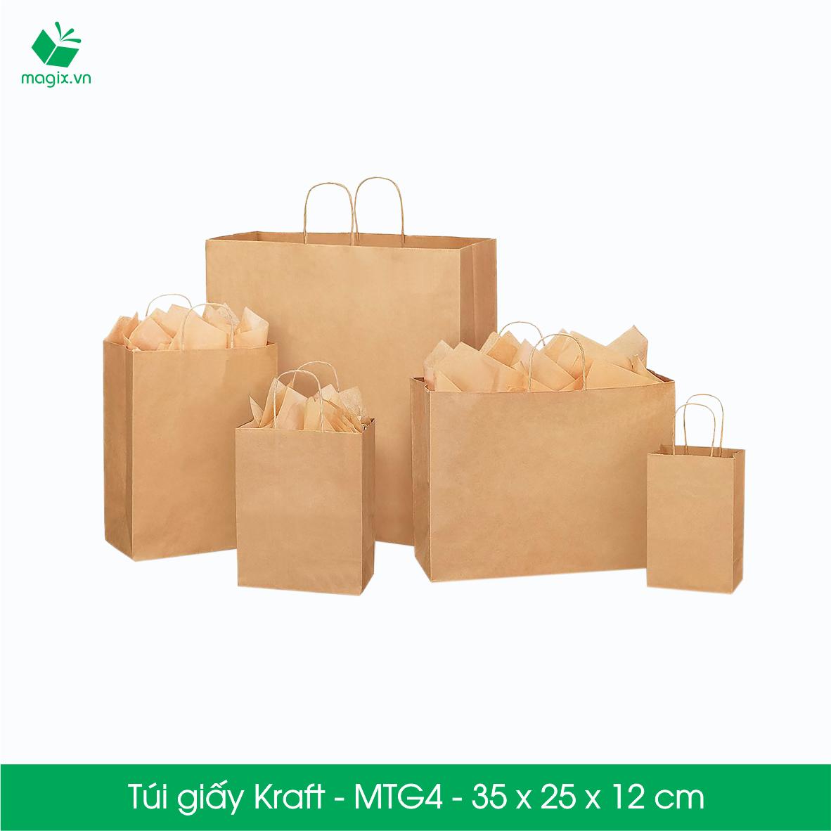 Mtg4 mtg4t - 35x25x12cm - combo 100 túi giấy kraft nhật cao cấp