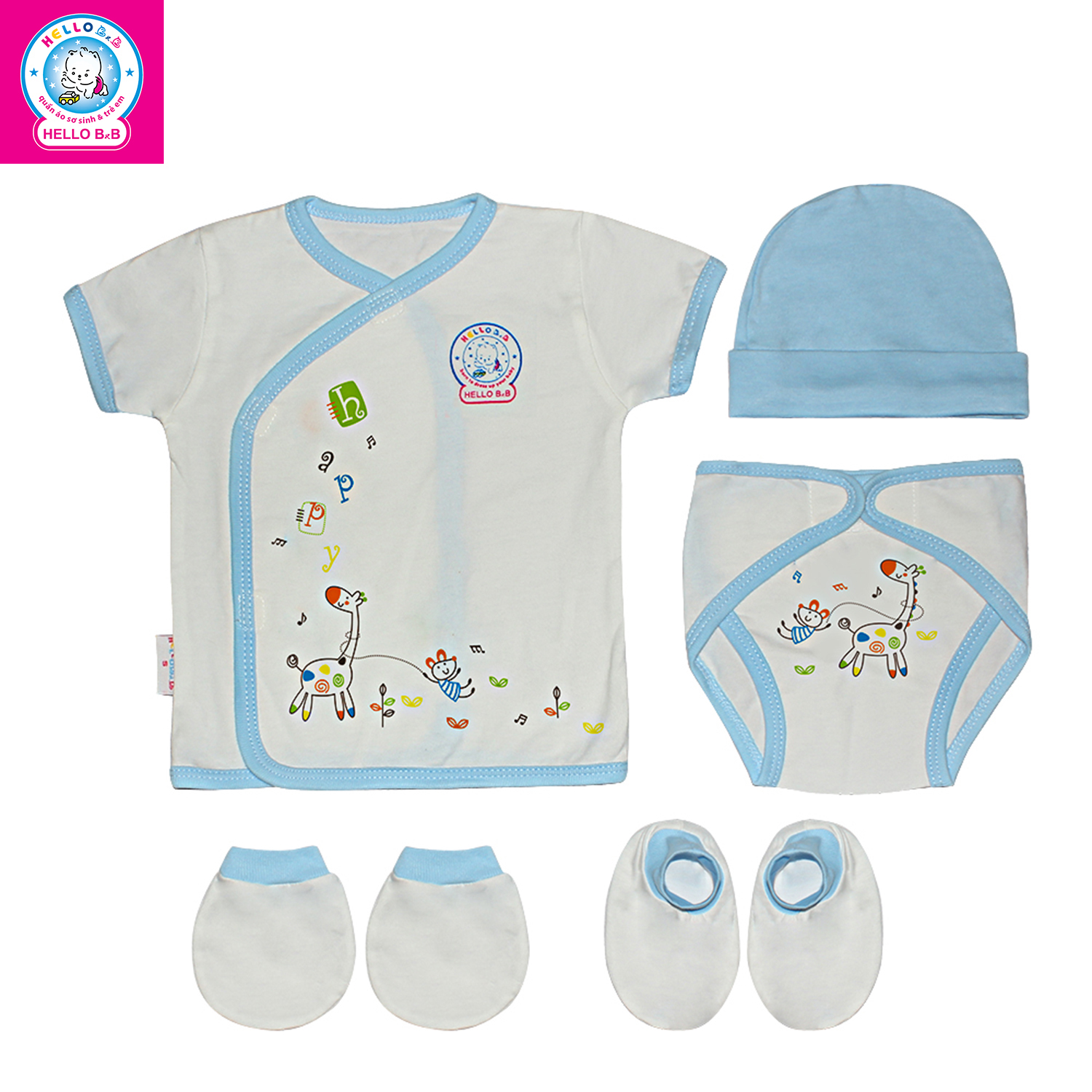Bộ sơ sinh 5 món 0264 - HELLO BnB