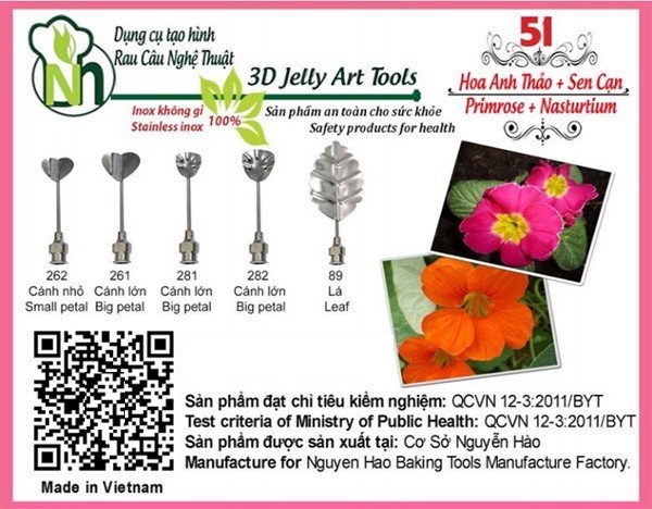 Kim rau câu 3D Ngọc Huệ (bộ 5 kim số 51 - hoa anh thảo, sen cạn)
