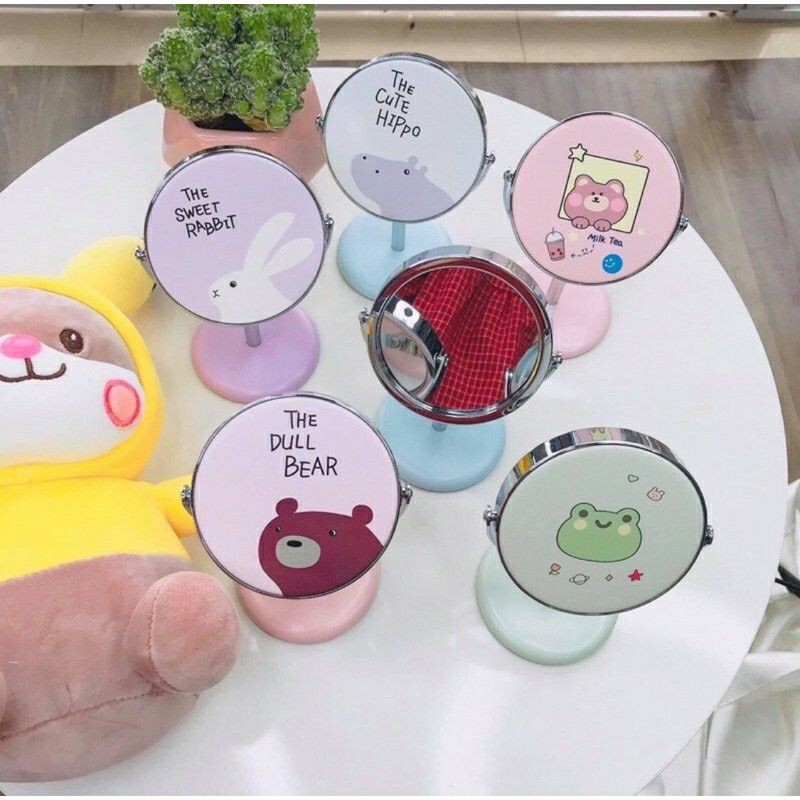Gương Để Bàn Mini Xoay 360° độ Hình Cute