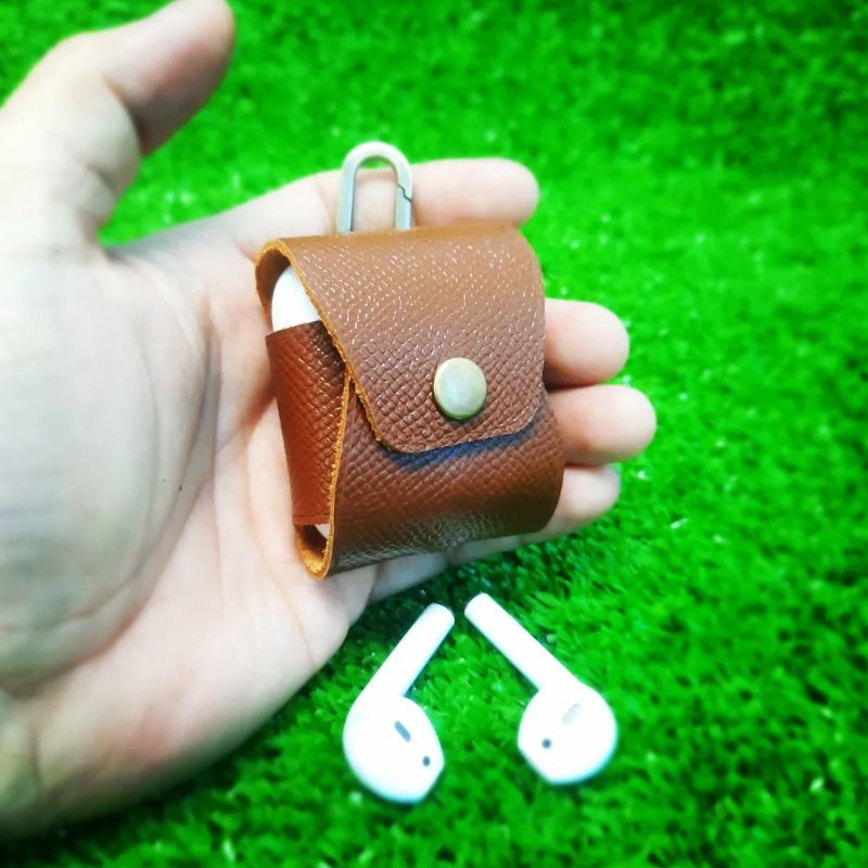 BAO DA AIRPODS 2 TỐI GIẢN (DA THẬT) Handmade