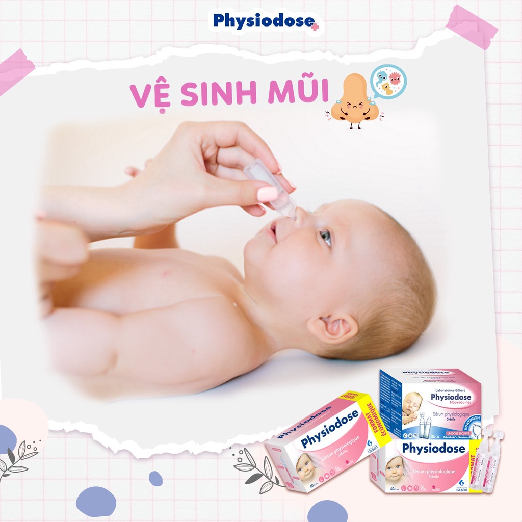 Combo 3 hộp Nước Muối Sinh Lý Physiodose ( Hộp 40 ống x 5ml )
