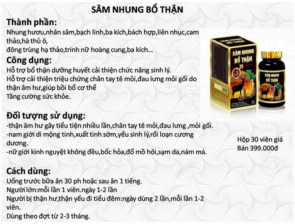 SÂM NHUNG BỔ THẬN