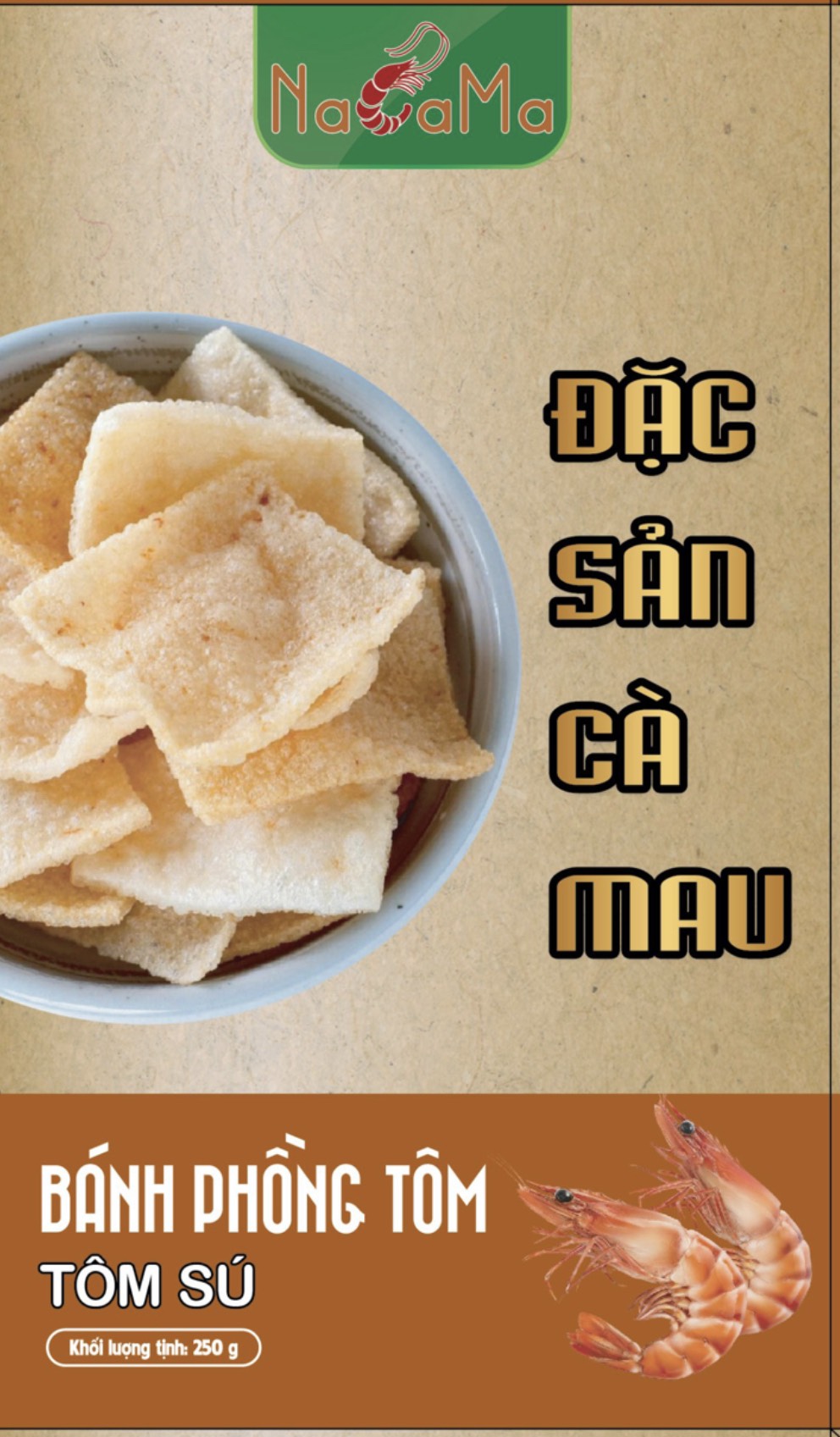 bánh phồng tôm Cà Mau - NACAMA Tôm sú