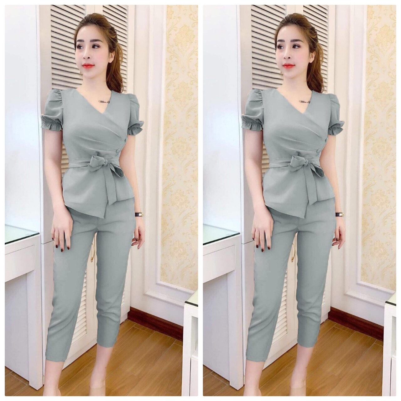 [HCM]  Set Bộ Tay Phồng Cột Eo Thời Trang Nữ BEYEU1688 - BY8114
