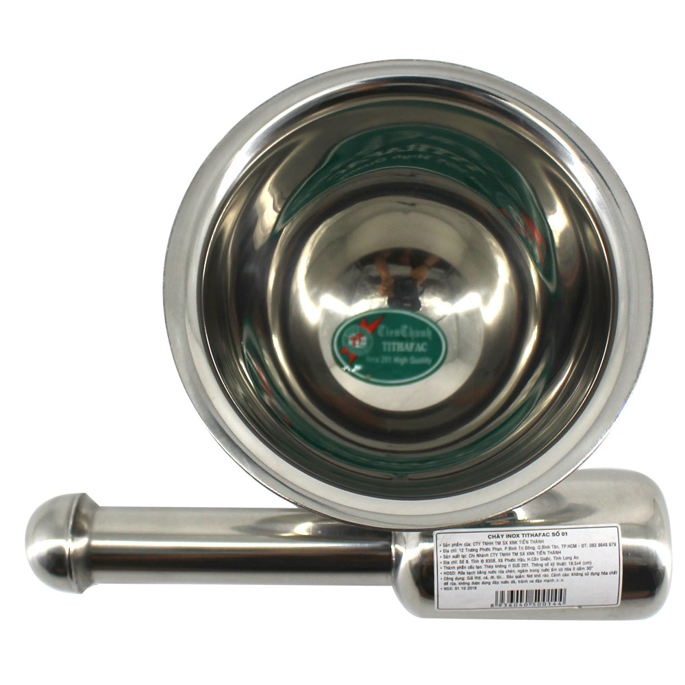 Cối chày inox 430 Số 1, số 2, Số 3, Tithafac