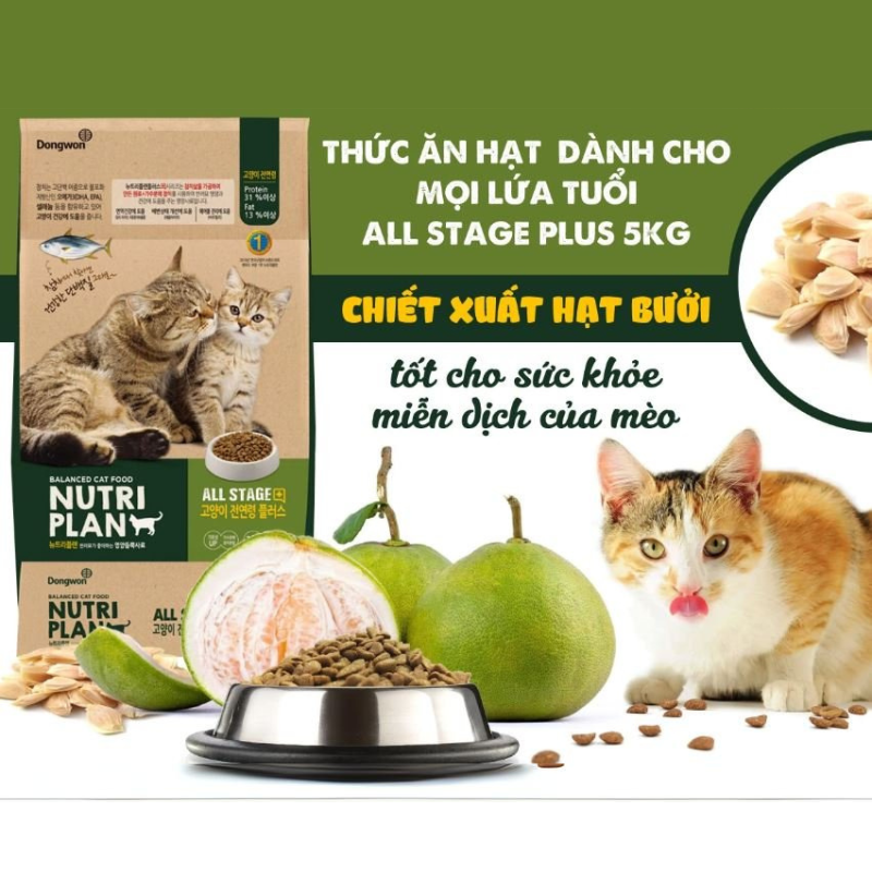 [5kg] Hạt Cho Mèo Mọi Lứa Tuổi Nutri Plan Cat All Stage Plus