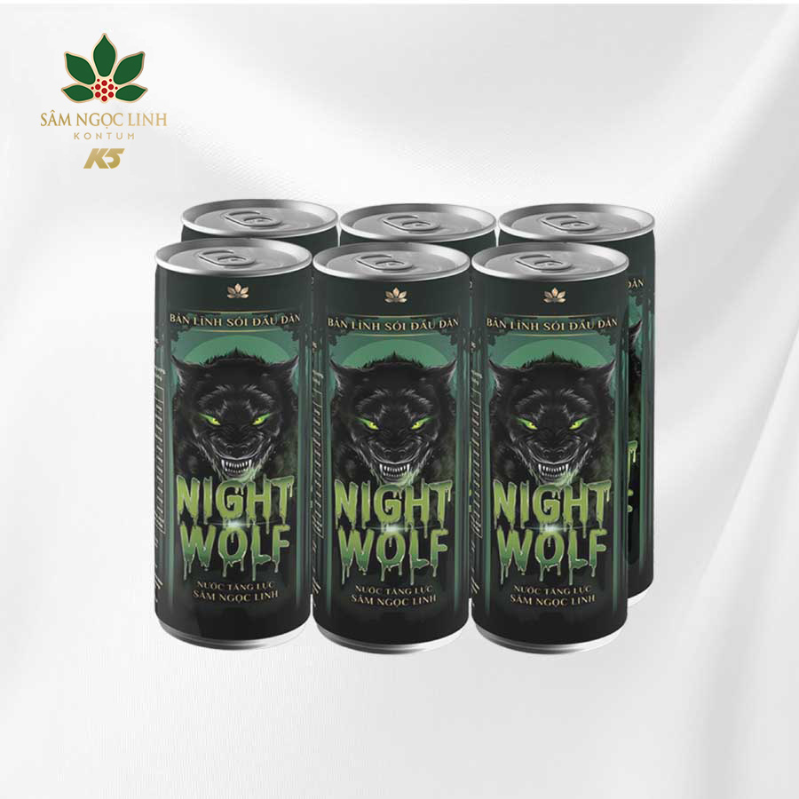 {Lon lẻ} Nước Tăng Lực NightWolf Sâm Ngọc Linh 320Ml/Lon