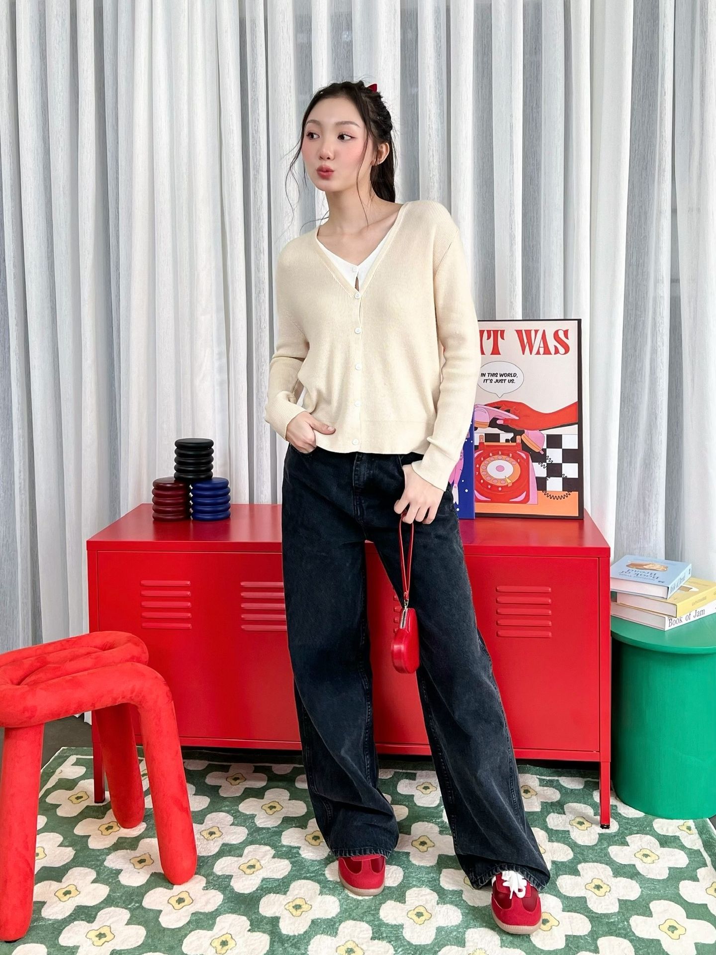 MÌ - QUẦN JEANS ỐNG SUÔNG TRƠN - DANNY JEANS