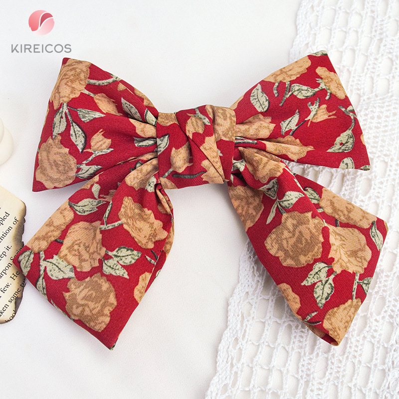 Kẹp Tóc Tông Đỏ Phong Cách Vintage - kireicos