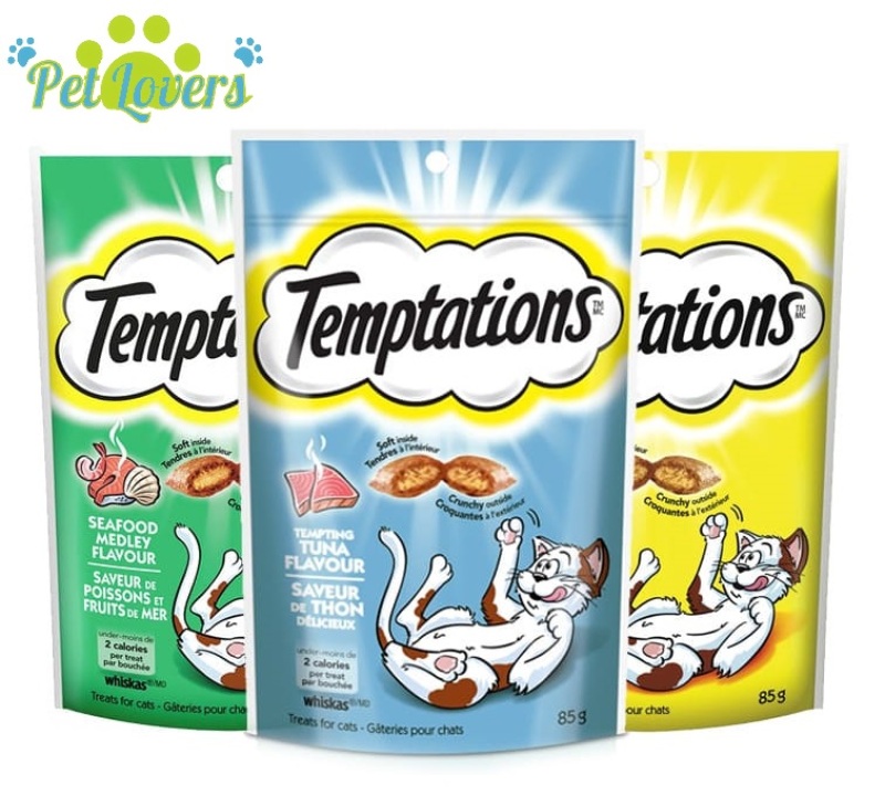 Temptation - Bánh thưởng cho mèo 3 vị gồm gà , hải sản , cá ngừ 85g