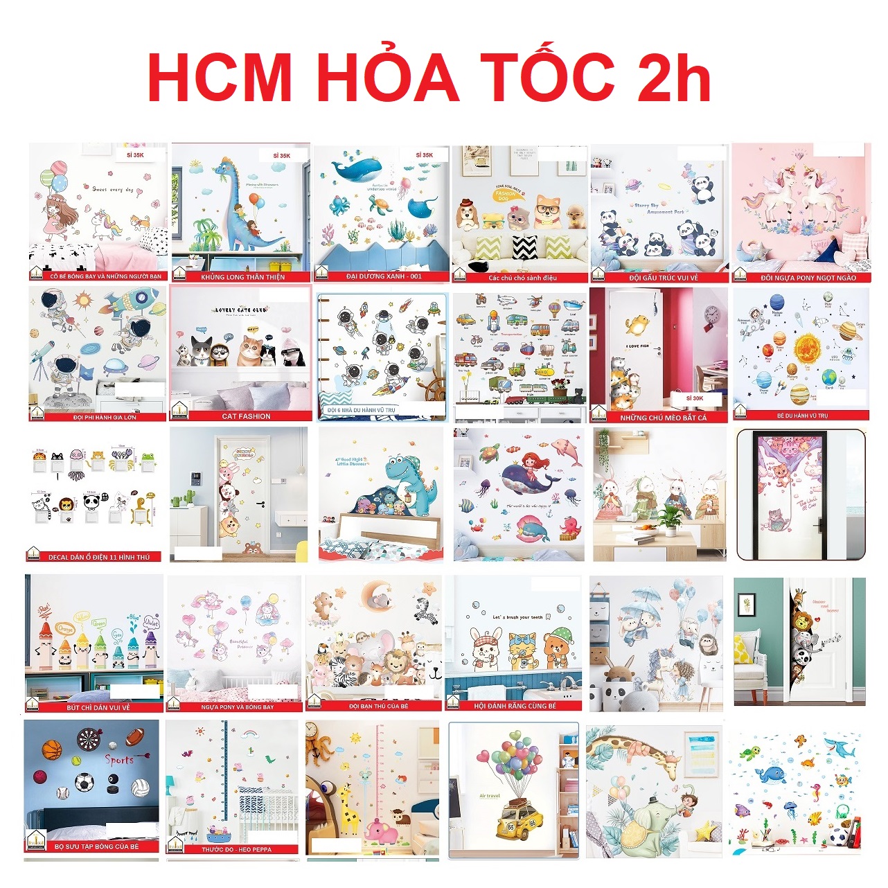 Decal dán tường ĐỘI 3 PHI HÀNH GIA - Trang trí phòng bé - THUTHAODECOR