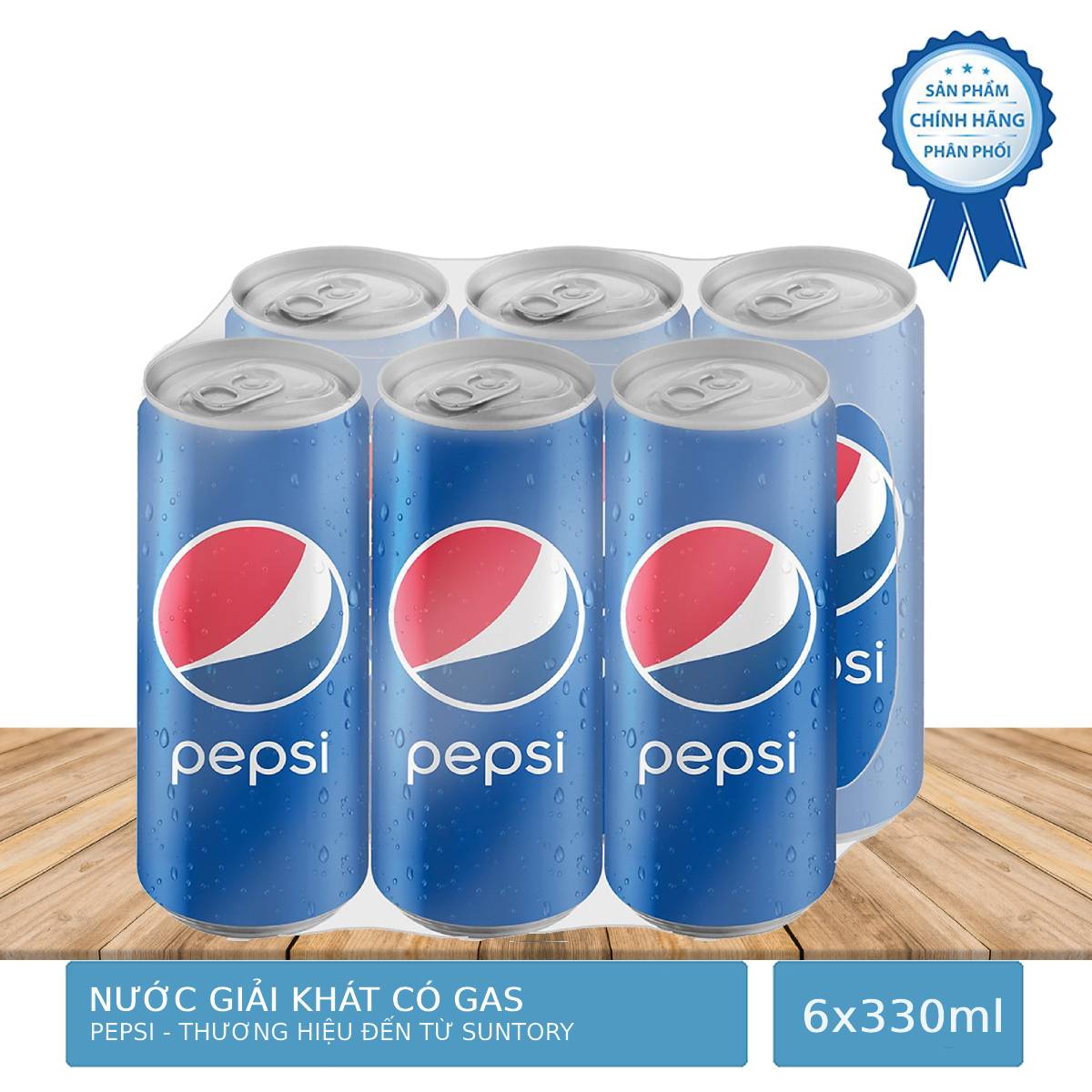Lốc 6 Nước Ngọt Giải Khát Pepsi Có Gas Lon 330ML