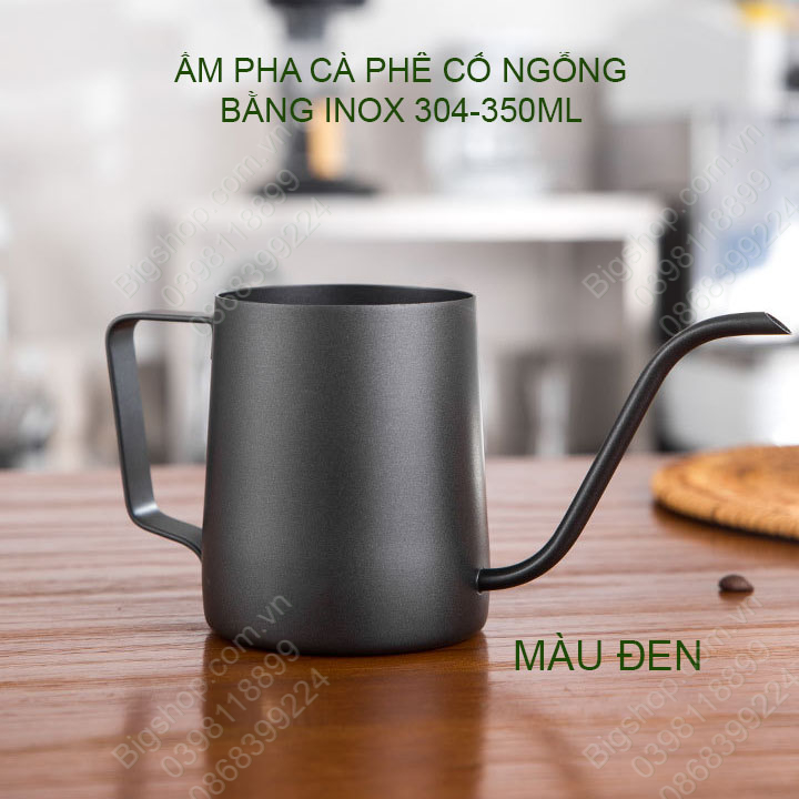 Ấm pha cà phê cổ ngỗng 350ml làm bằng Inox 304 cao cấp