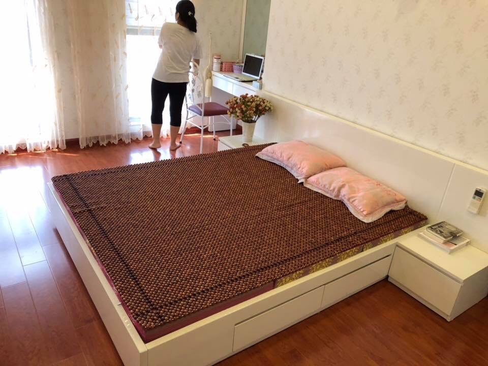 Chiếu mian , chiếu hạt gỗ hương đỏ cao cấp hạt 12ly
