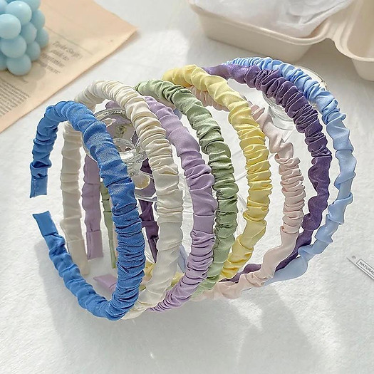 Cài Tóc Vải Lụa Satin Nhúng Bèo Phong Cách Hàn Quốc