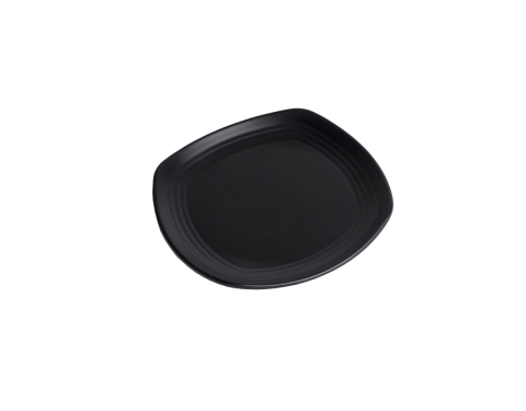 Dĩa Nhựa Vuông Melamine Đen Nhám - 26cm
