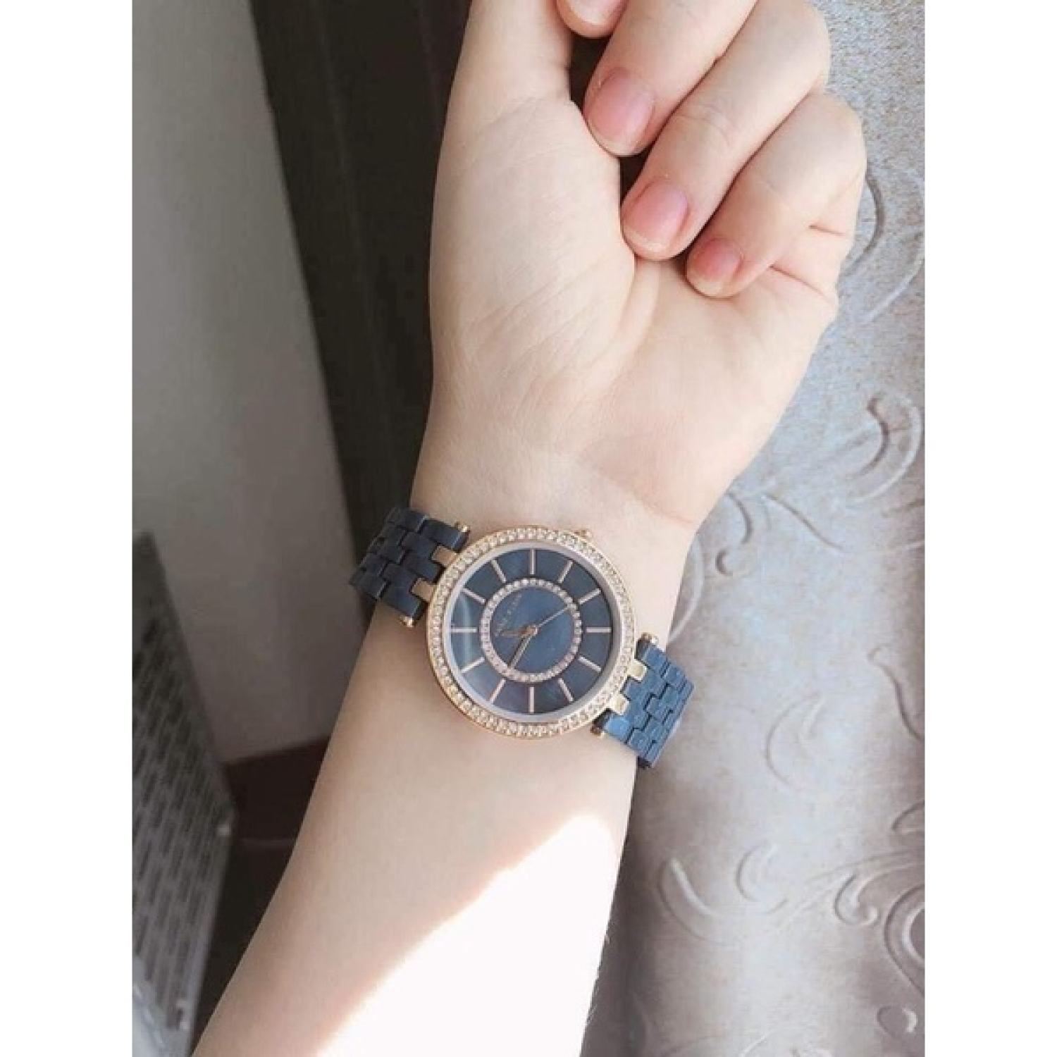 Đồng Hồ Nữ Anne Klein dây Ceramic case 34 tím than